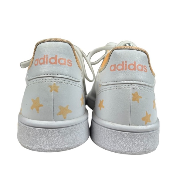 Adidas Advantage Base White With Orange Stars Shoes Womens Size 10 - Picture 8 of 10